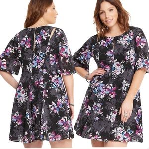 Torrid Floral Midi Dress - Black, Pink, Blue